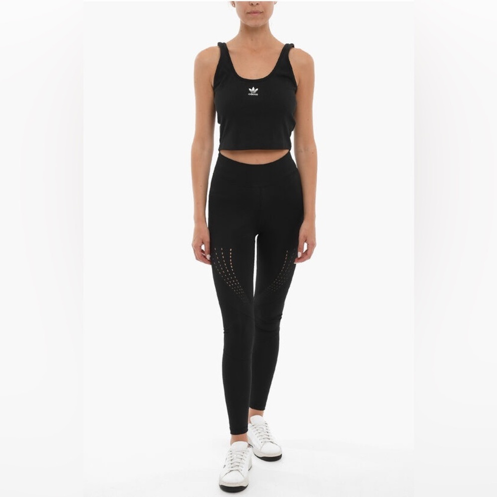 Adidas Originals Women’s Adicolor Ribbed Cropped Tank Top Bundle of 2 Sz Medium - Picture 4 of 7